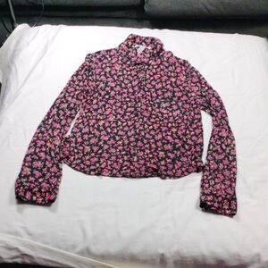 Ambiance Apparel Floral Long Sleeve Blouse Size Large